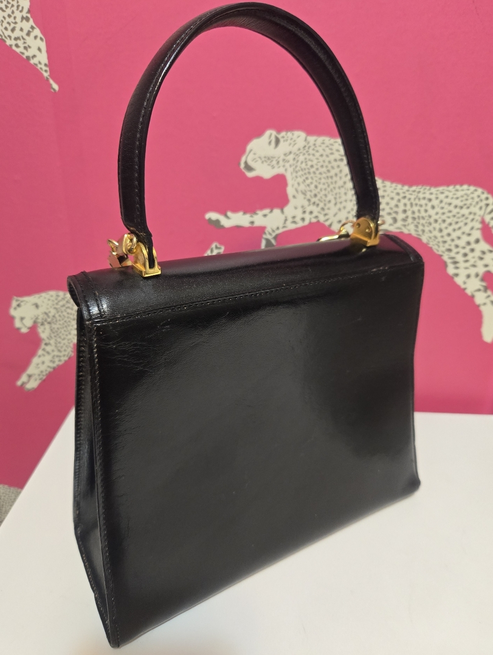 Vintage Bally Black Leather Top-Handle Bag With Strap. - Picture 2 of 16